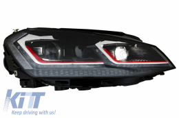 RHD Scheinwerfer LED Dynamisch Wende Gitter für VW Golf 7 VII 13-17 R Look Rot-image-6048467