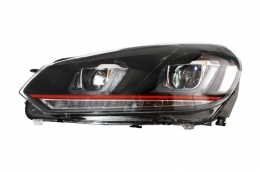 RHD Фарове, подходящи за VW Golf 6 VI (2008-2013) Golf 7 3D LED DRL U-Design LED Flowing Turning Light Червена лента-image-6020936