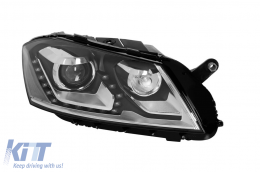 image-70-Right Adaptive Xenon headlight suitable for Volkswagen Passat B7 sedan, station wagon 2010-2014 with chrome/black base