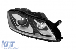 Right Adaptive Xenon headlight suitable for Volkswagen Passat B7 sedan, station wagon 2010-2014 with chrome/black base-image-6256837