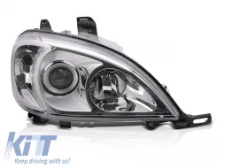 image-1-Right reflector headlight suitable for Mercedes ML W163 2001-2005 with chrome base