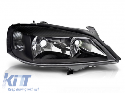 Right reflector headlight suitable for Opel Astra G 1997-2004 with black base - ABOPHX6009029