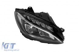 Right Static LED headlight suitable for Mercedes C-class W205 sedan, S205 station wagon 2014-2018-image-6256936