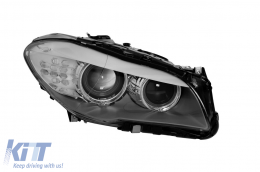 Right xenon headlight suitable for BMW 5 Series F10 sedan, F11 station wagon 2010-2013 with black base - ABHB6025107