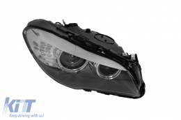 Right xenon headlight suitable for BMW 5 Series F10 sedan, F11 station wagon 2010-2013 with black base-image-6256825