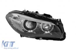 Right xenon headlight suitable for BMW 5 Series F10 sedan, F11 station wagon 2014-2017 with black base - ABHB6025115
