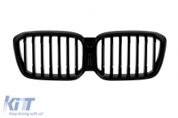 Riñones iluminados tipo Iconic Glow con costillas individuales adecuados para BMW X3 G01, X4 G02 2022-2024, lacado en negro-image-6146885