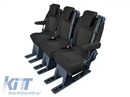 image-1-Rivestimento Kegel su misura adatto per i sedili della seconda o terza fila del Ford Tourneo Custom 2012-2023, nero