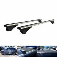 Roof Bars ''AERO'' Aerodynamic Aluminum With Locks 123cm Railing System 2 Pieces