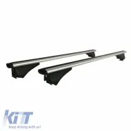 Roof Bars ''AERO'' Aerodynamic Aluminum With Locks 123cm Railing System 2 Pieces-image-6301901