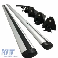 Roof Bars ''AERO'' Aerodynamic Aluminum With Locks 123cm Railing System 2 Pieces-image-6301905