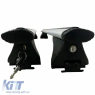 Roof Bars ''AERO'' Aerodynamic Aluminum With Locks 123cm Railing System 2 Pieces-image-6301909