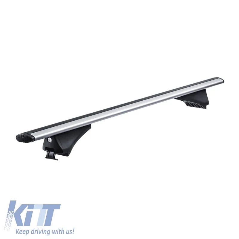 Roof Bars ''AERO'' Aerodynamic Aluminum With Locks 136cm Railing System 2 Pieces