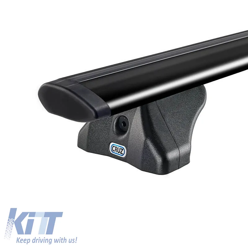 Roof Bars Aluminum Aerodynamic CRUZ 925-713 Airo FIX Dark 118cm Black 2 Pieces