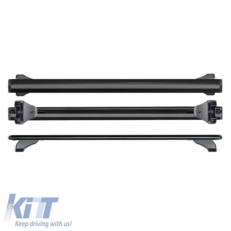 Roof Bars Aluminum Aerodynamic CRUZ 925-715 Airo FIX Dark 128cm Black 2 Pieces