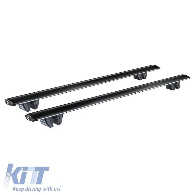 Roof Bars Aluminum Aerodynamic CRUZ 925-791 Airo Dark R-108cm Railing System Black 2 Pieces