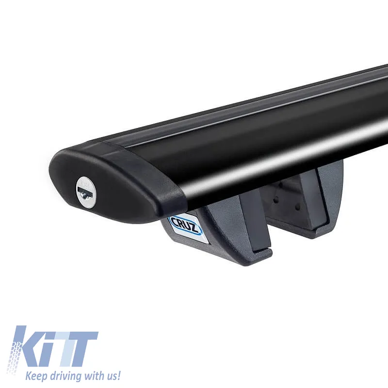 Roof Bars Aluminum Aerodynamic CRUZ 925-791 Airo Dark R-108cm Railing System Black 2 Pieces