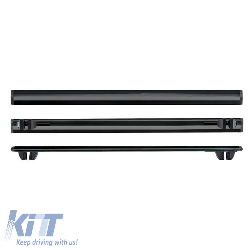 Roof Bars Aluminum Aerodynamic CRUZ 925-791 Airo Dark R-108cm Railing System Black 2 Pieces