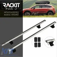 Roof Bars Aluminum Aerodynamic Rackit 120cm Universal Fix-Point Set With Fixing Kit Silver 2 Pieces-image-6319537