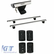 Roof Bars Aluminum Aerodynamic Rackit 120cm Universal Fix-Point Set With Fixing Kit Silver 2 Pieces-image-6320450