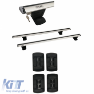 Roof Bars Aluminum Aerodynamic Rackit RK009C-135cm Universal Fix-Point Set With Fixing Kit Silver 2 Pieces