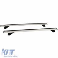 Roof Bars Aluminum Aerodynamic Rackit RK003C1-120cm Universal Open & Closed Railing System Set With Fixing Kit Silver 2 Pieces