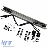 Roof Bars Aluminum Aerodynamic Rackit RK003C1-120cm Universal Open & Closed Railing System Set With Fixing Kit Silver 2 Pieces
