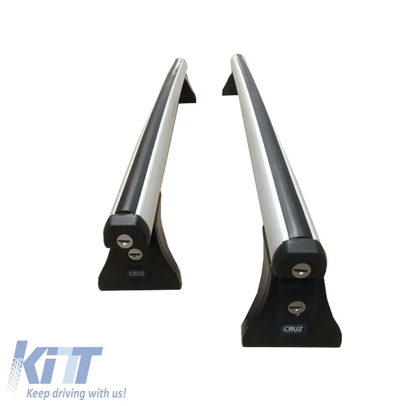 Roof Bars Aluminum CRUZ Aluplus 925-400 Set With Fixing Kit Suitable for Seat Altea 04-15 / Toledo 05-09 Silver 2 Pieces