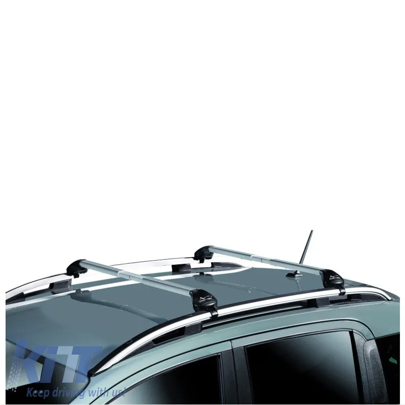 Roof Bars Aluminum Green Valley Freeline Universal Railing System Set With Fixing Kit Silver 2 Pieces