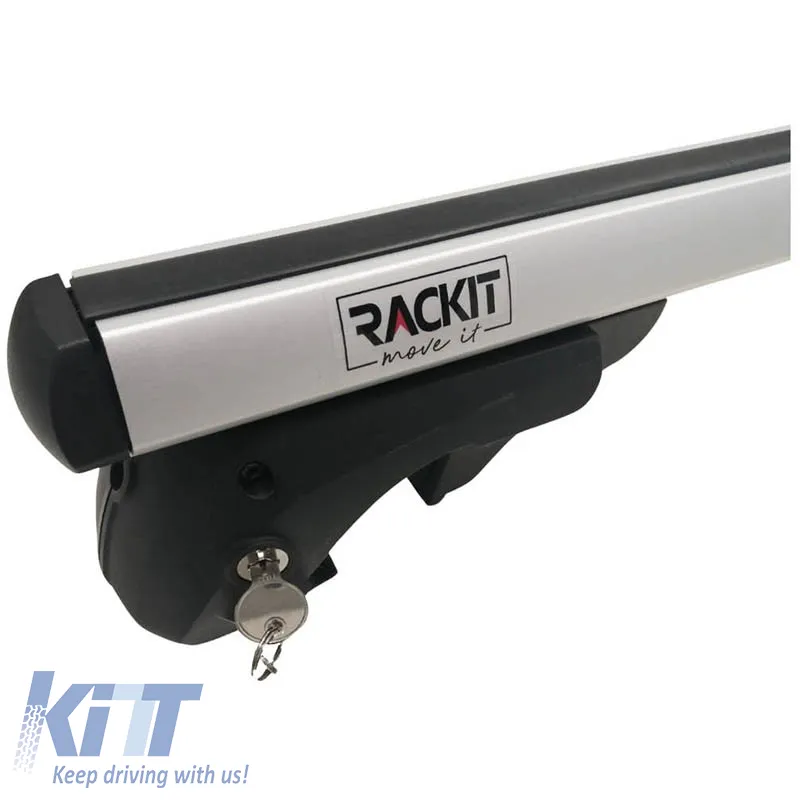 Roof Bars Aluminum Rackit RK004-1 135cm Universal Railing System Set With Fixing Kit Silver 2 Pieces
