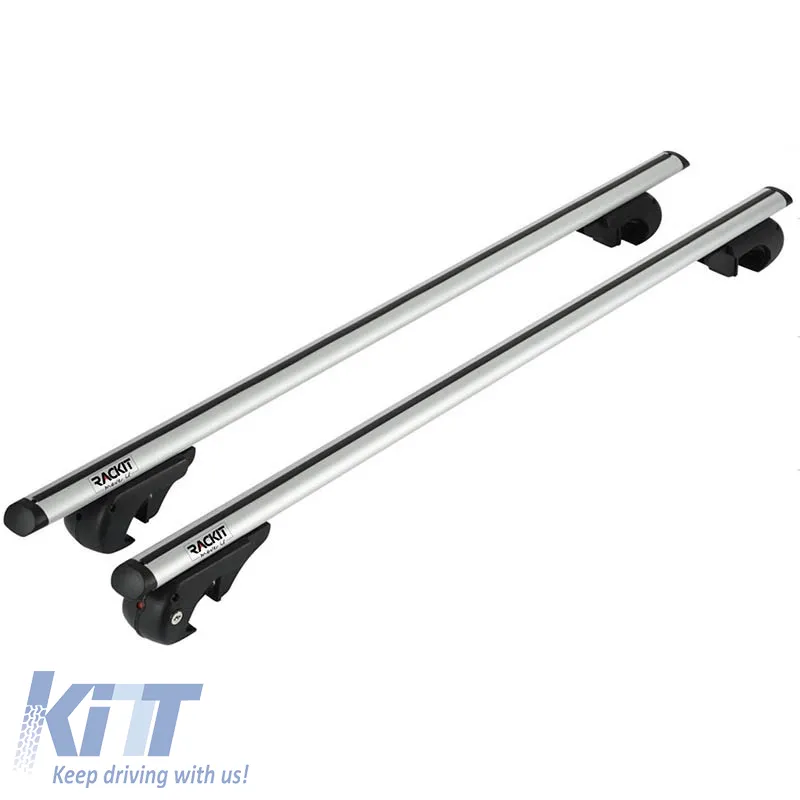 Roof Bars Aluminum Rackit RK004 120cm Universal Railing System Set With Fixing Kit Silver 2 Pieces