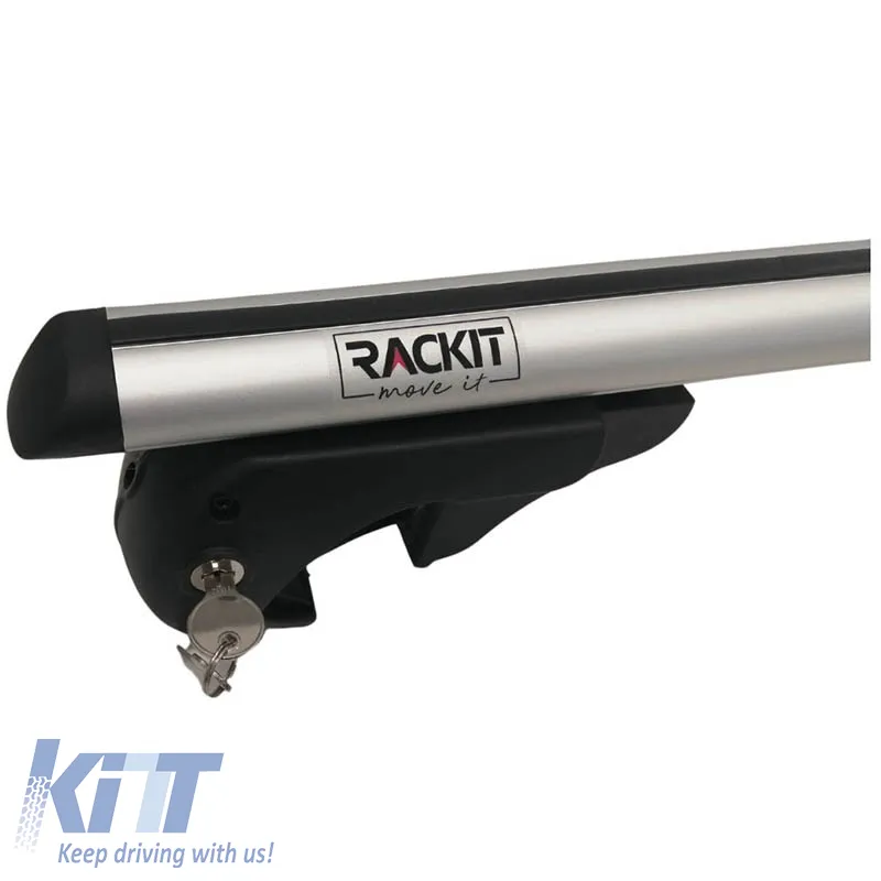 Roof Bars Aluminum Rackit RK004 135cm Universal Railing System Set With Fixing Kit Silver 2 Pieces