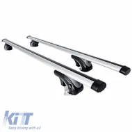 Roof Bars Aluminum Rackit Universal 120cm Railing System Set With Fixing Kit Silver 2 Pieces-image-6304703