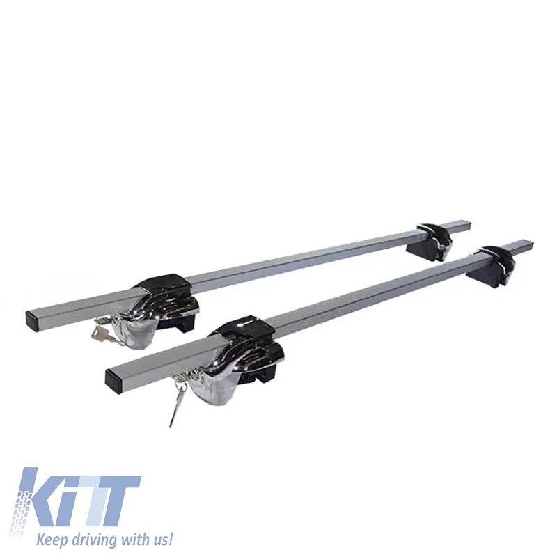Roof Bars Aluminum Railing System 123cm Silver With Silver Caps (Hj-Rb013) 2 Pieces