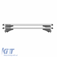 Roof Bars Aluminum Universal Menabo Tiger XL 132cm Railing System Set With Fixing Kit Silver 2 Pieces