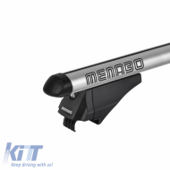 Roof Bars Aluminum Universal Menabo Tiger XL 132cm Railing System Set With Fixing Kit Silver 2 Pieces