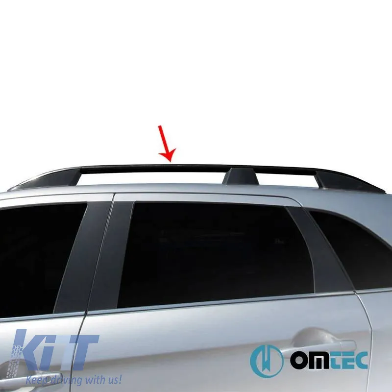 Roof Bars Railing suitable for Peugeot 3008 2009-2016 SUV T8 Black 2 Pieces