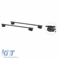 Roof Bars Steel Universal 125cm Railing System Set With Fixing Kit Black 28006 2 Pieces-image-6306074