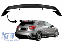 Roof Boot Lid Spoiler suitable for Mercedes A-Class W176 (2012-2018) A45 Design Piano Black - TSMBW176B