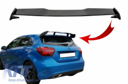 Roof Boot Lid Spoiler suitable for MERCEDES A-Class W176 (2012-2018) A45 Design Piano Black - TSMBW176PB