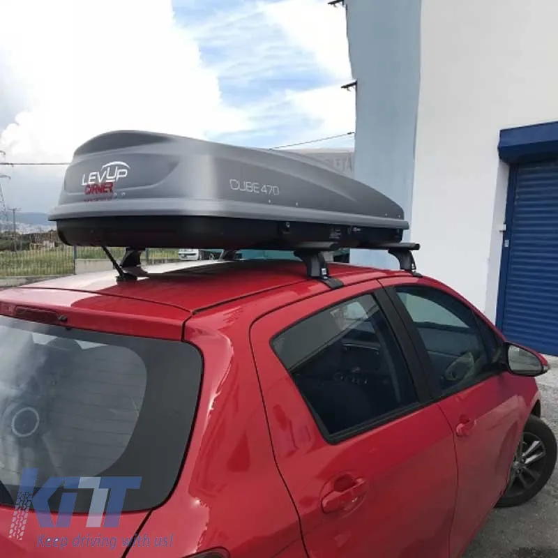 Roof Box Cube 470L Silver Mat With Single Open