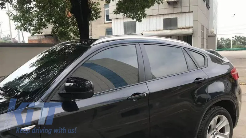 Roof Rails suitable for BMW X6 E71 2008-2015 Flush-Rails Aluminium Silver 2 Pieces