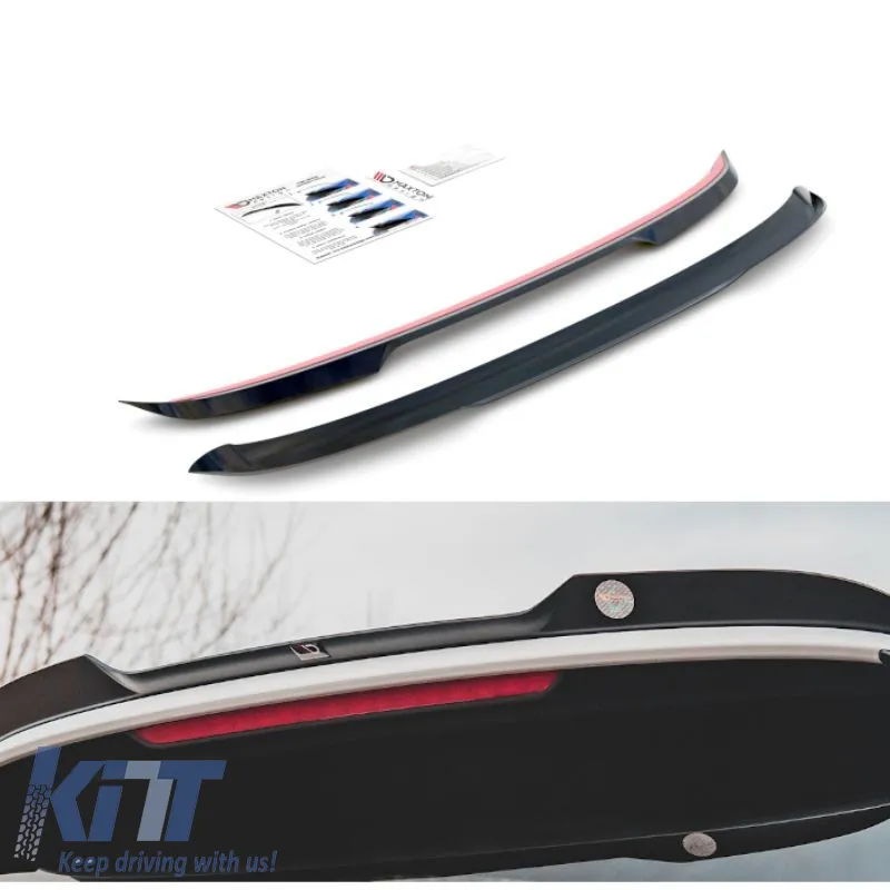 Roof Spoiler Add On suitable for VW Golf VIII (8) 20+ GTI & R-Line Bumper Glossy Black V.2 Maxton Design From ABS Plastic 1pc