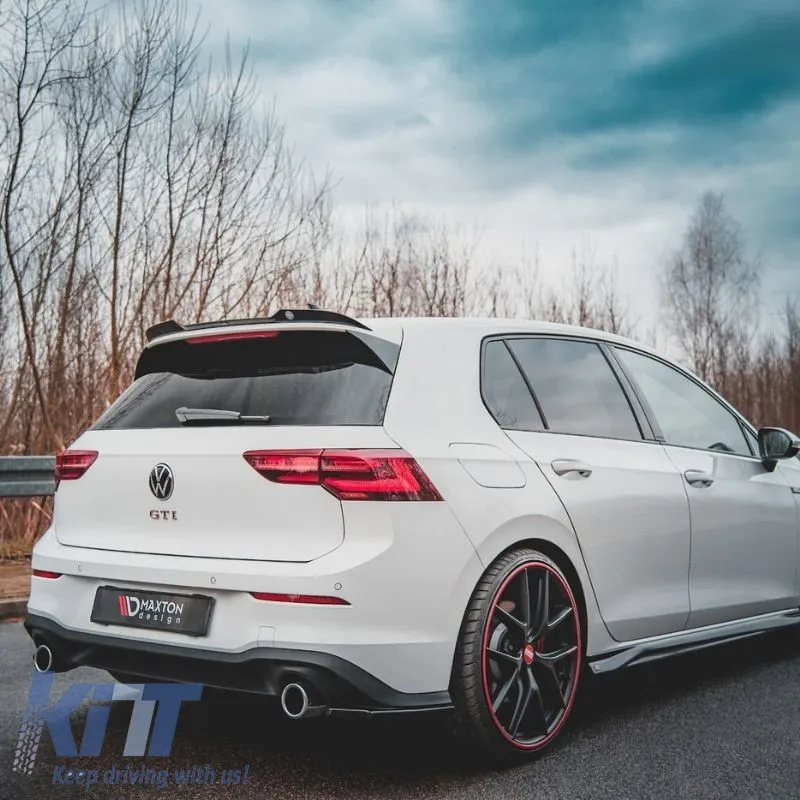 Roof Spoiler Add On suitable for VW Golf VIII (8) 20+ GTI & R-Line Bumper Glossy Black V.2 Maxton Design From ABS Plastic 1pc