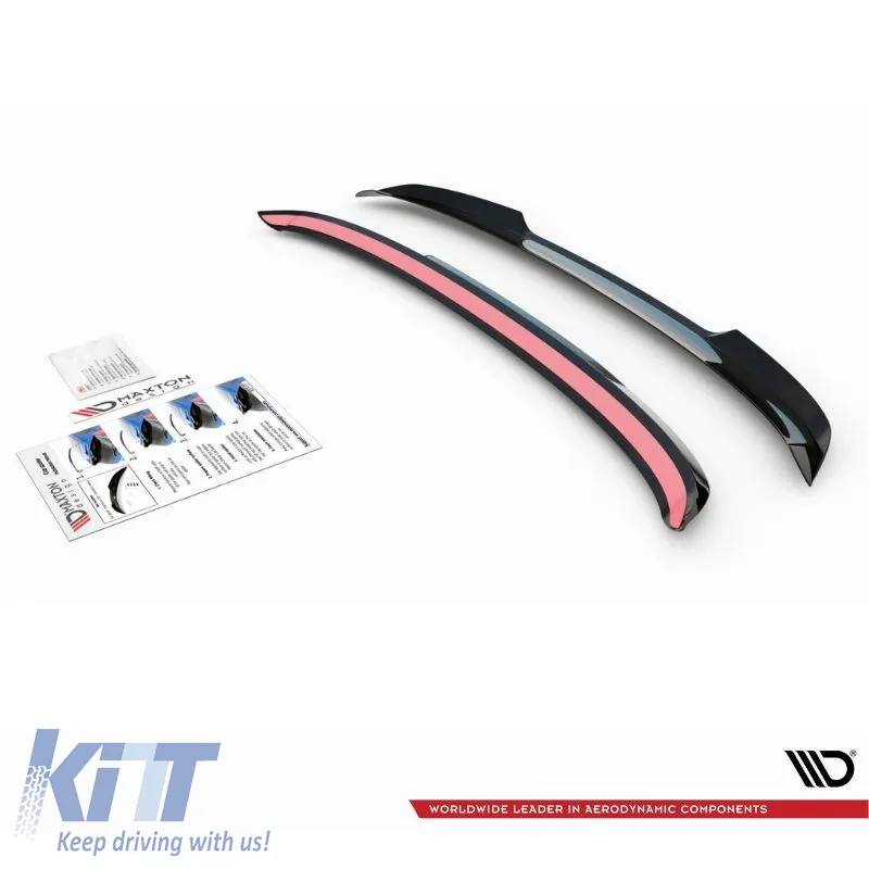 Roof Spoiler Add On suitable for VW Golf VIII (8) 20+ GTI & R-Line Bumper Glossy Black V.2 Maxton Design From ABS Plastic 1pc