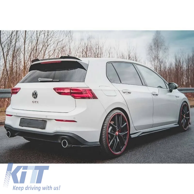 Roof Spoiler Add On suitable for VW Golf VIII (8) 20+ GTI & R-Line Bumper Glossy Black V.2 From ABS Plastic 1pc