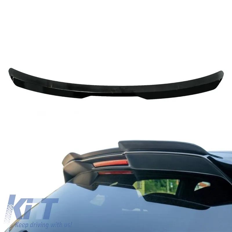 Roof Spoiler Add On suitable for VW Polo 6R/6C 09-17 XL Piano Black Standard Version 2 Pcs From Abs Plastic
