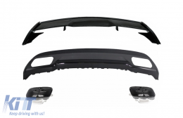 Roof Spoiler suitable for Mercedes W176 A-Class (2012-up) with Rear Diffuser and Exhaust Tips Sport Look - COCBMBW176AMGB