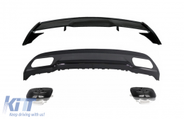 Roof Spoiler suitable for Mercedes W176 A-Class (2012-up) with Rear Diffuser and Exhaust Tips Sport Look