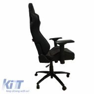 RS Gaming kagylóülés PVC - Velúr fekete/piros keresztvarrás Carner 2039-image-6295419
